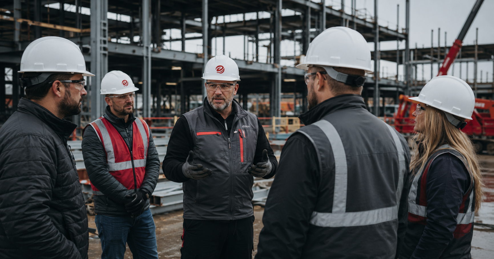 Construction crew hired through a fractional recruiting subscription